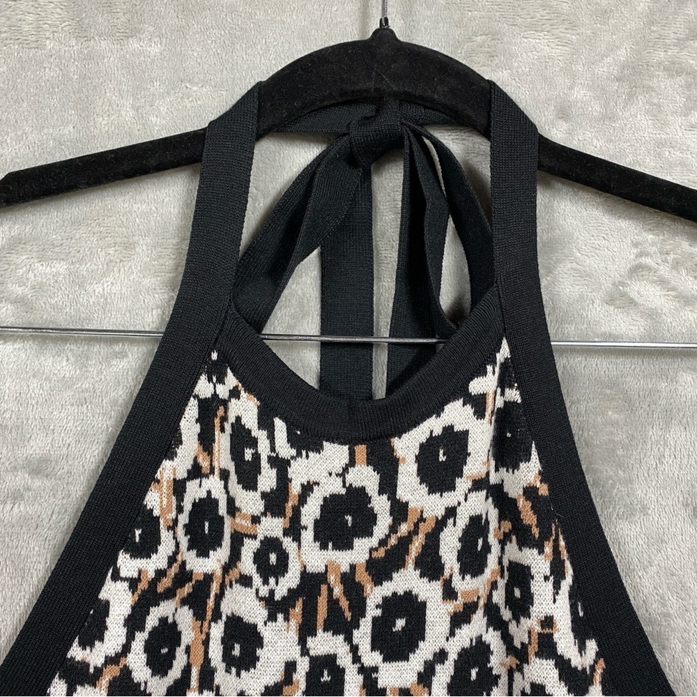 NEW Diane Von Furstenberg Target Poppy Print Halter Tie Knit Midi Dress Size M - Picture 2 of 8